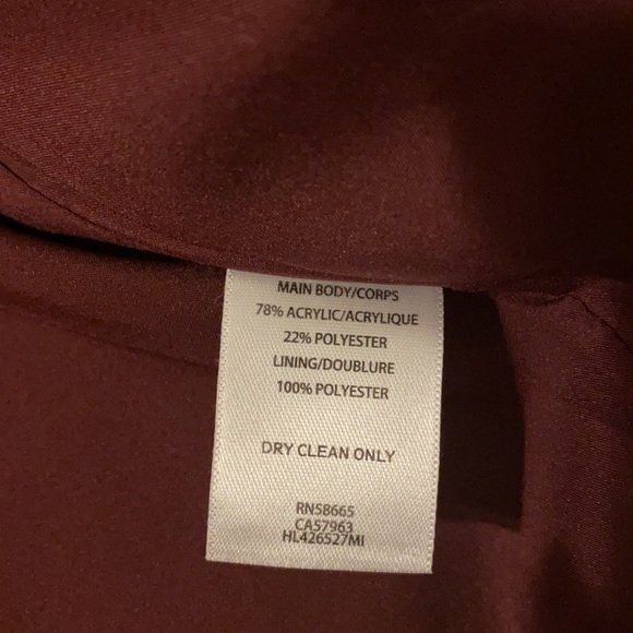 NWT Nordstrom “Chelsea28” Maroon Faux Fur Open Front Lined Long Sleeve Coat - Picture 6 of 7